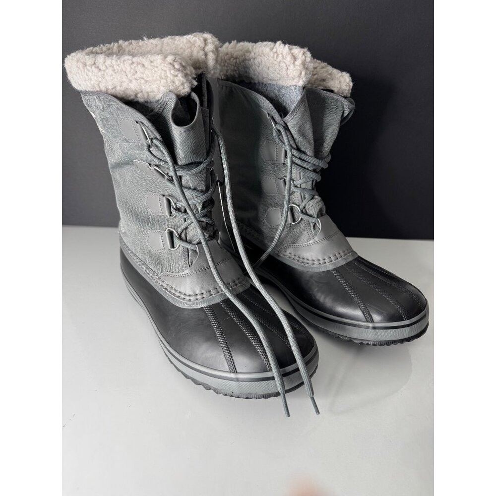 NEW Sorel 1964 PAC Nylon Waterproof Boots Mens EU 44 US 11 in Quarry & Dove - Picture 2 of 6